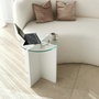 Hanah Home Lily - Mesas Nido de Vidrio Templado Blanco